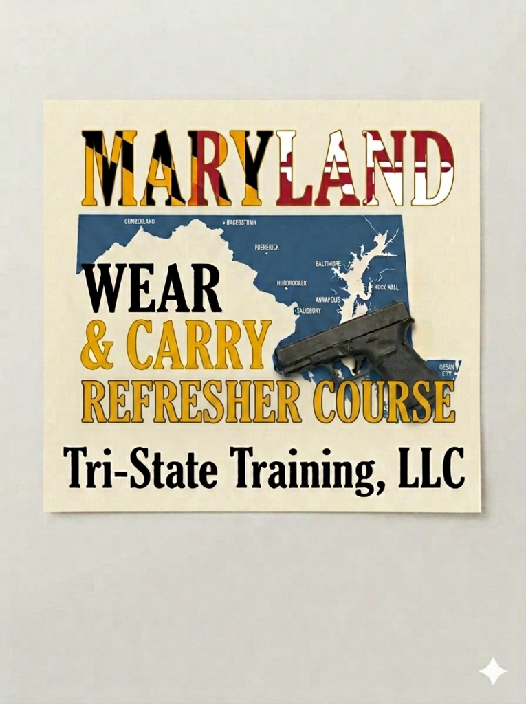 Maryland Wear and Carry Refresher Course flyer by Tri-State Training, LLC